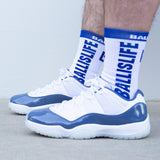 Elite Socks in White/Royal