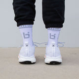 Elite Socks in White/Grey